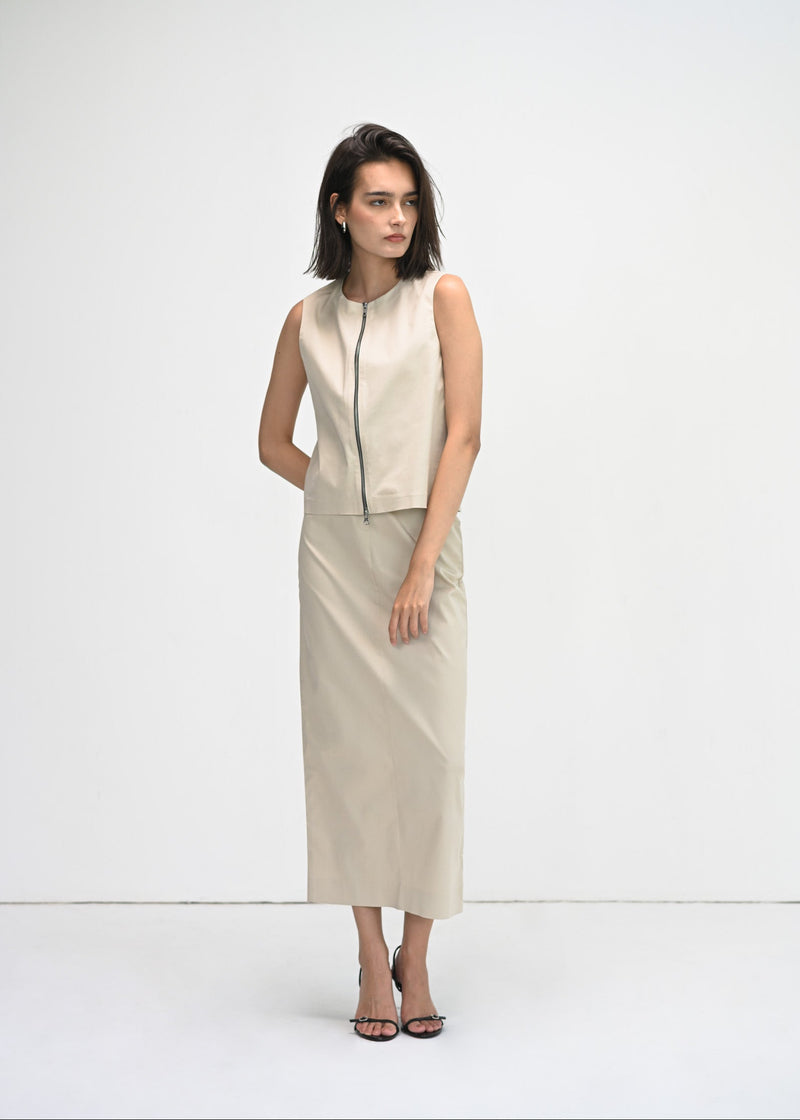 The Canvas Midi Column Skirt