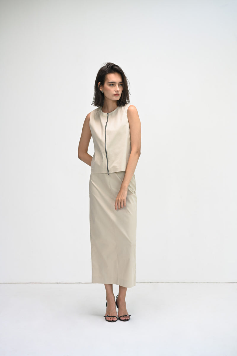 The Canvas Midi Column Skirt