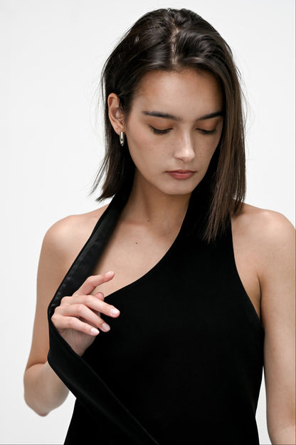 The Noir Halter Scarf Top