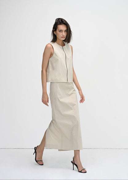 The Canvas Midi Column Skirt