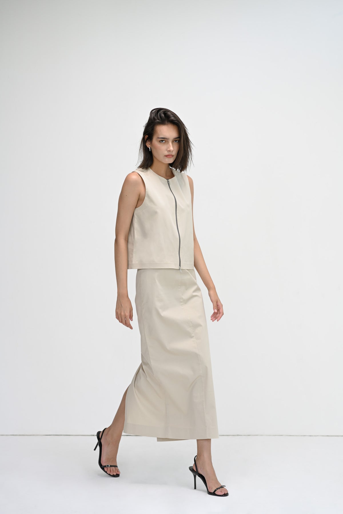 The Canvas Midi Column Skirt