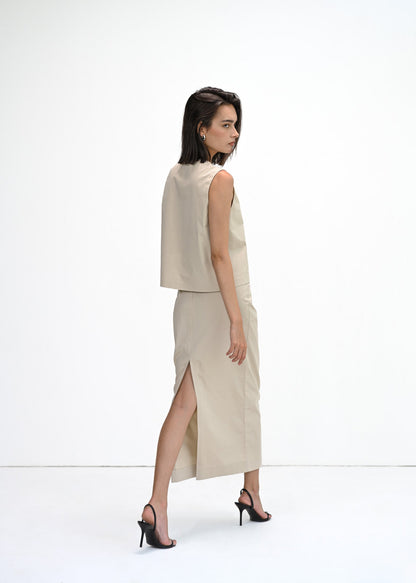 The Canvas Midi Column Skirt