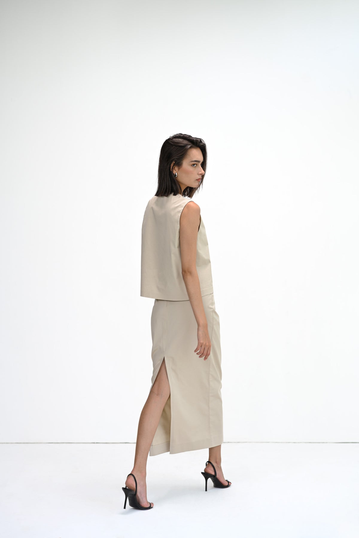 The Canvas Midi Column Skirt