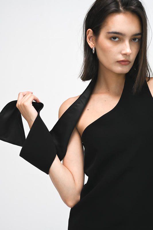 The Noir Halter Scarf Top